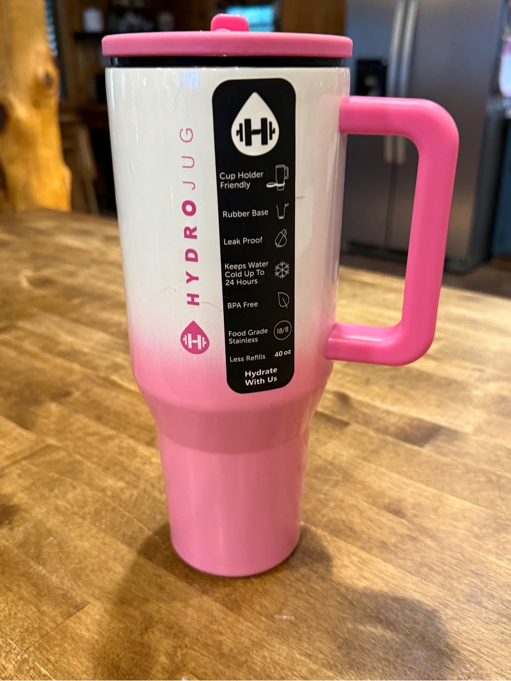 Hydrojug 40 oz Candy Coated Pink Ombré Tumbler NWT